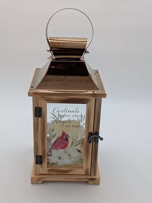 Cardinals Appear Comfort Lantern
