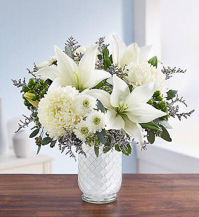 Pure Elegance Bouquet&amp;trade; in White Mosaic Vase