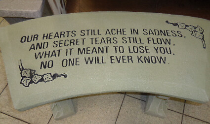 SECRET TEARS CEMENT GARDEN BENCH