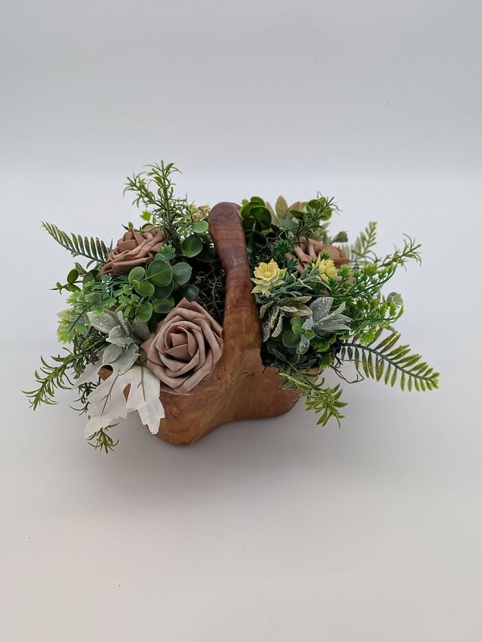 Carved Wooden Basket