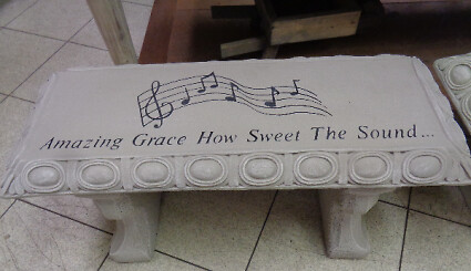 AMAZING GRACE CEMENT GARDEN BENCH
